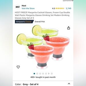 New HOST Chilled Margarita Glasses - Set 4
